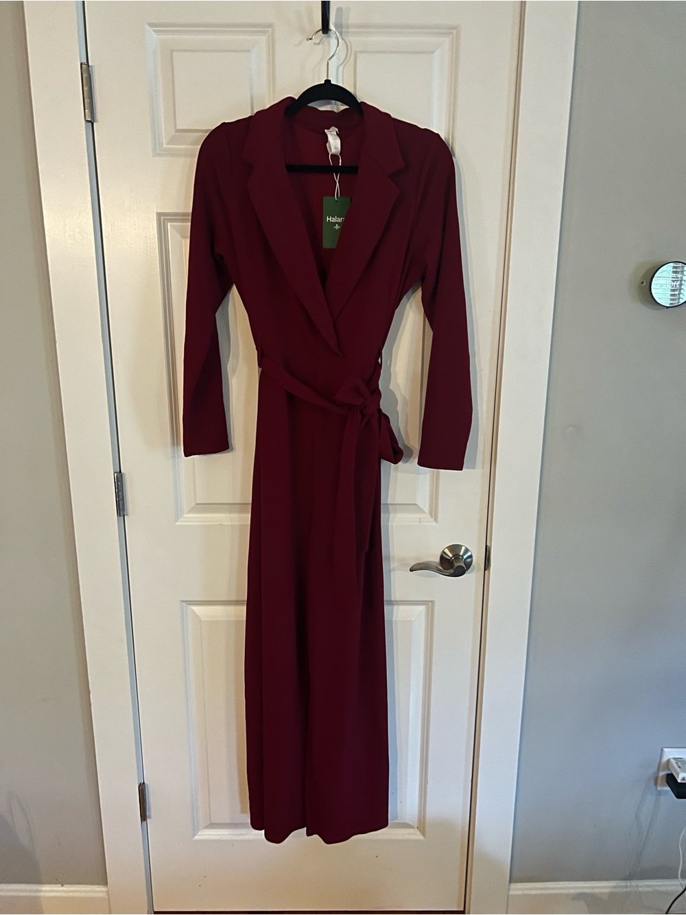 HALARA Wine Long Sleeve Jumpsuit